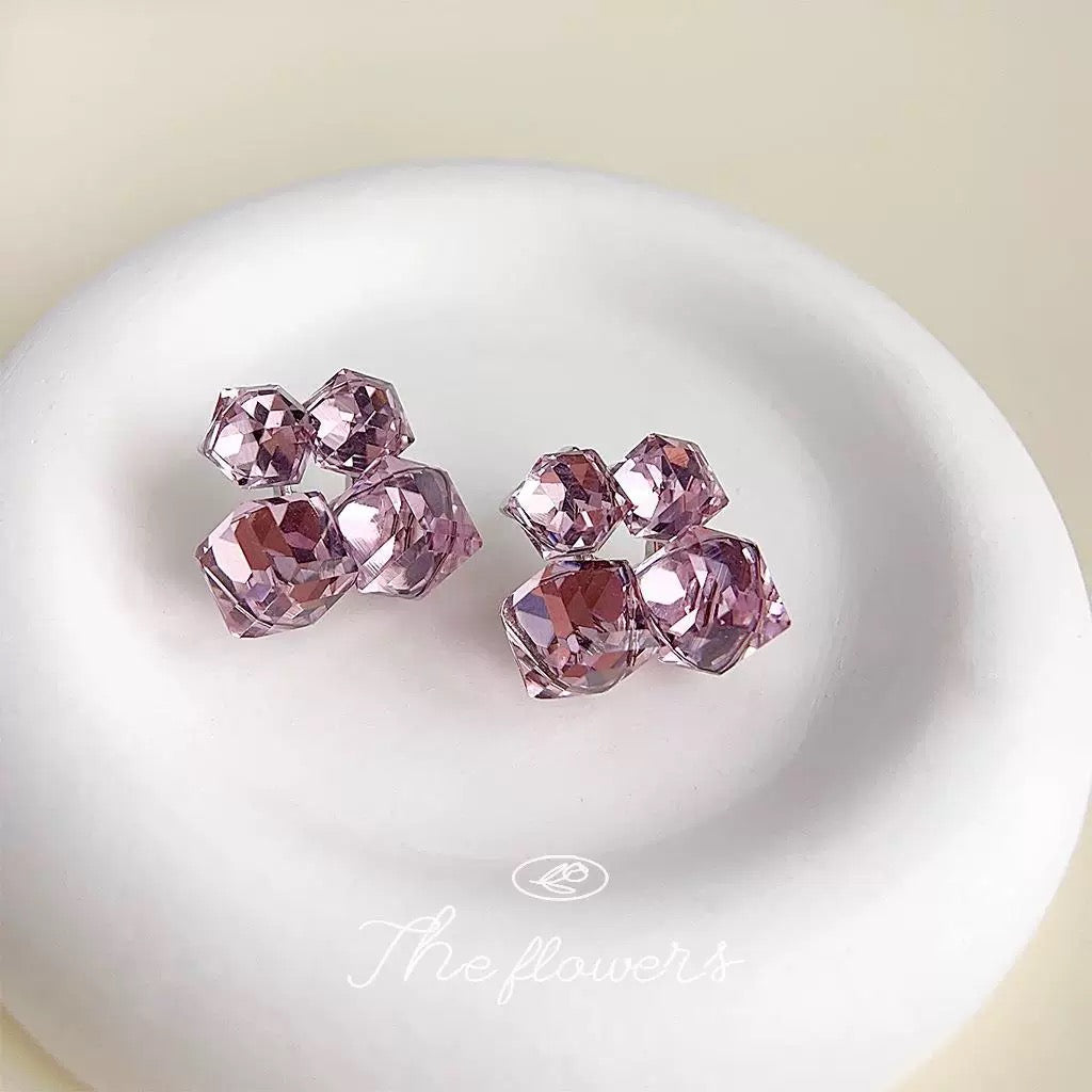 Pink Crystals Earrings