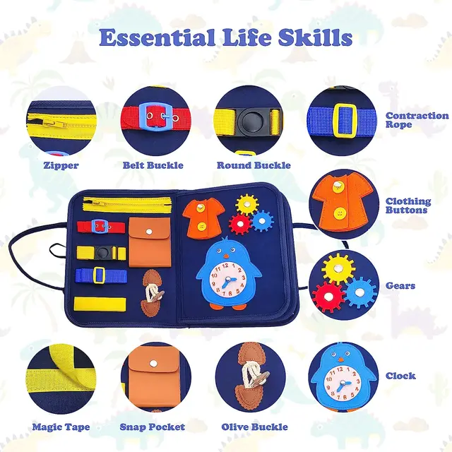 Busy Board Montessori Toys for Sensory Toy Preschool Learning