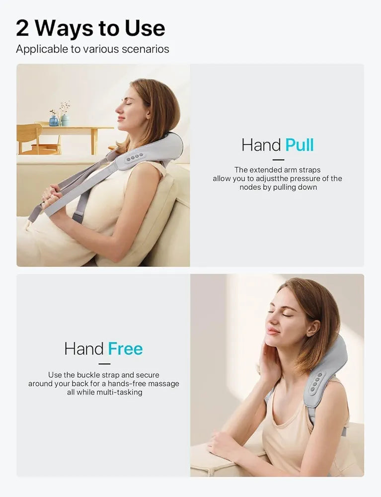 Neck Massager with Heat, Wireless Shiatsu 4D Experts Knet Neck Massager for Neck, Back, Legs, Shoulders, Pain Relief