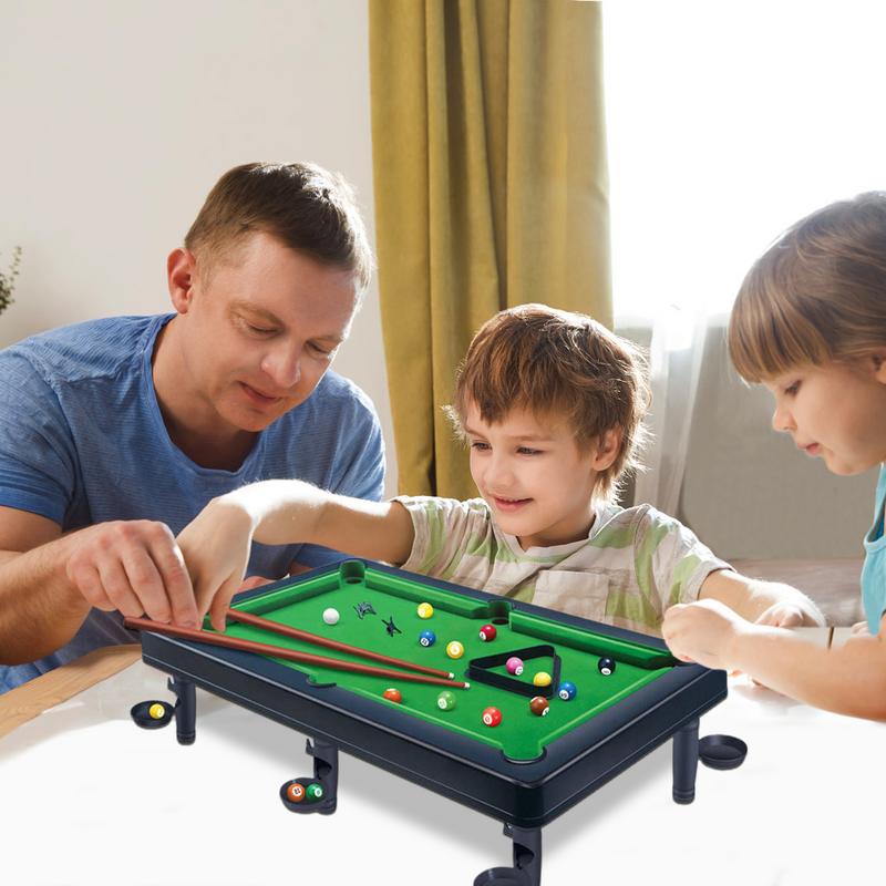 Pool Set Billiard Table With Balls & Sticks Family Game Portable Pool Table