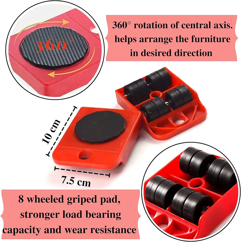 Set Of 5 Heavy Duty Furniture Lifter Transport Tool Set