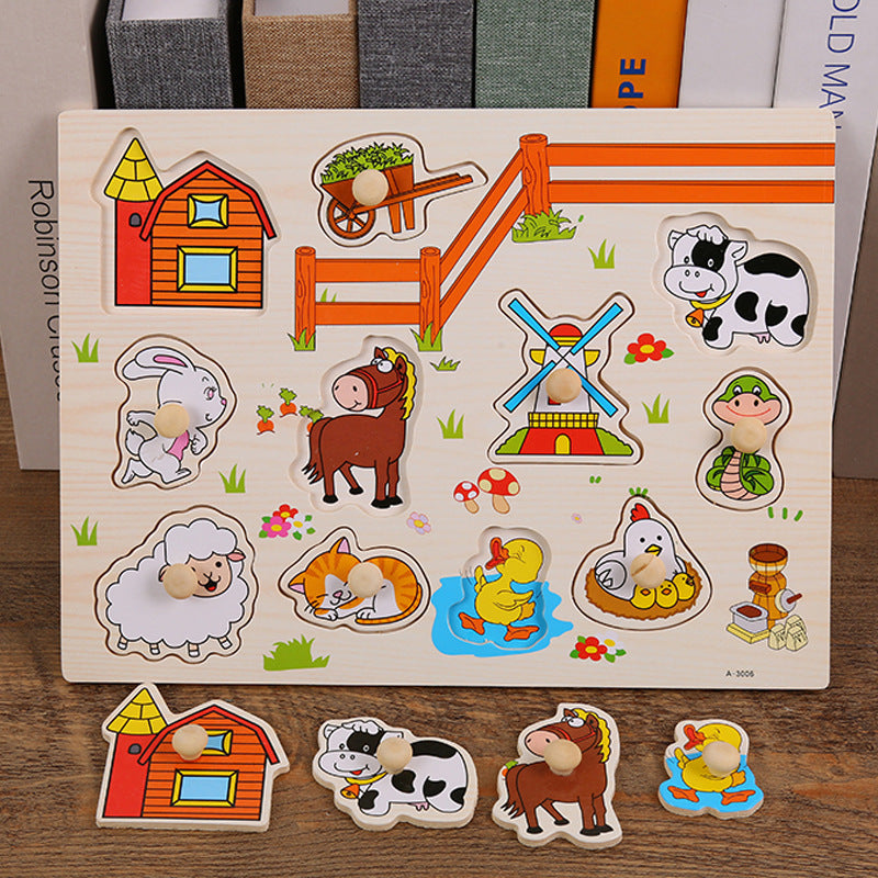 Wooden Digital Alphabet Hand-Grasping Puzzle