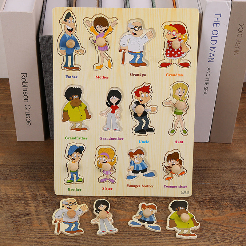 Wooden Digital Alphabet Hand-Grasping Puzzle