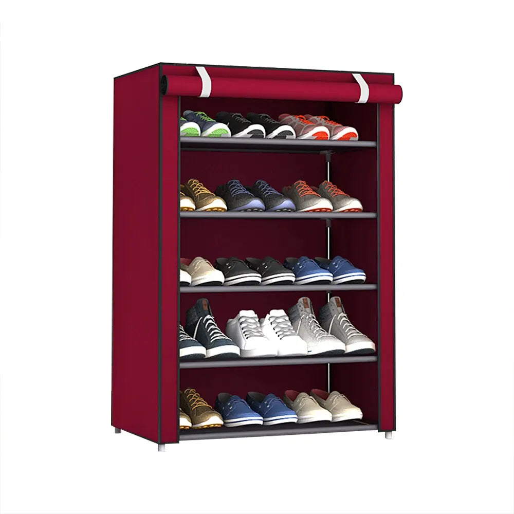 Shoe Rack 4 layer Dustproof Cabinet Home Standing Holder Shoes Organizer Space-Saving Stand
