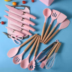 Silicone & Stainless Steel Kitchen Utensils Set 19pcs Kit