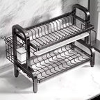 2-Tier Dish Drying Rack | Rust-Proof, Compact & Large Capacity