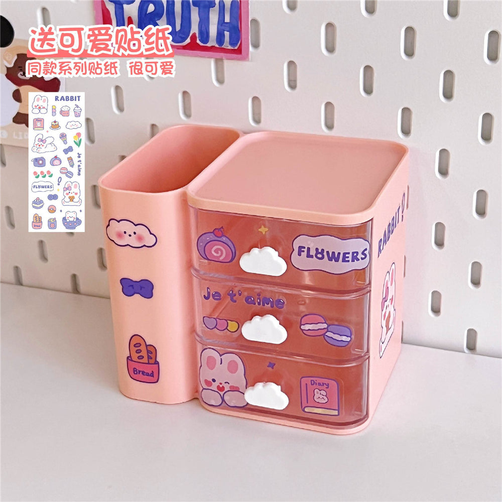 Cute Cloud Desktop Pen Container Storage Box Student Stationery Shelf Organizer Box