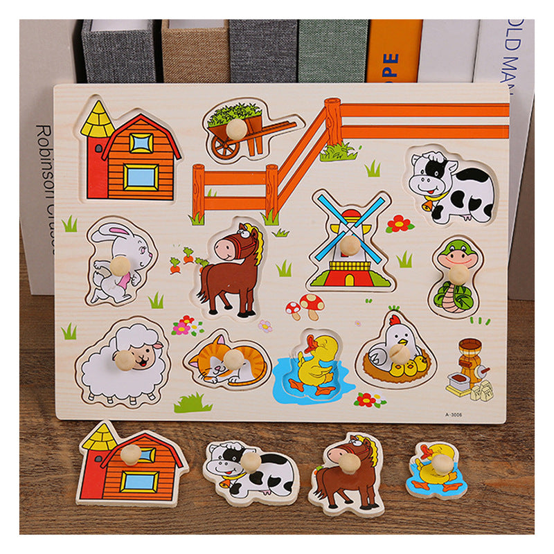 Wooden Digital Alphabet Hand-Grasping Puzzle