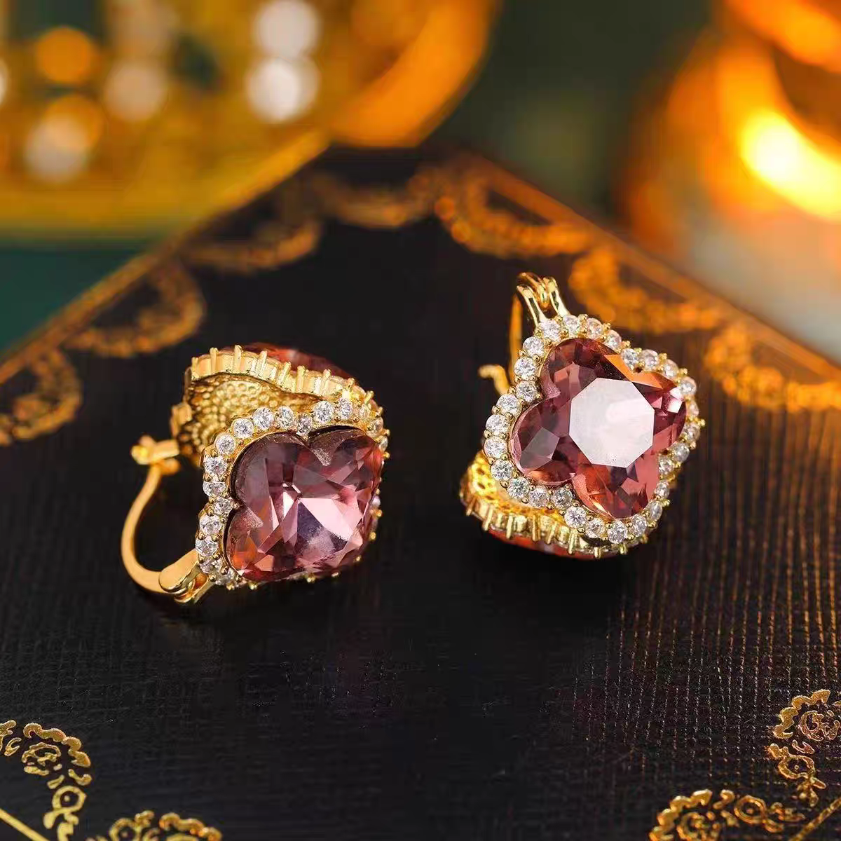Pink Flower Earings
