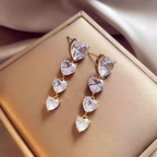 Long Heart Stone Earings