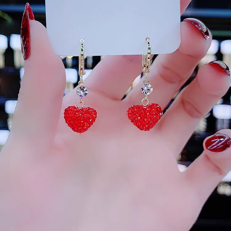 Heart Stone Long Earings