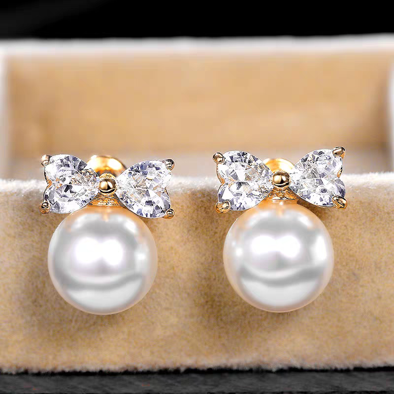 Bow Pearl Earings