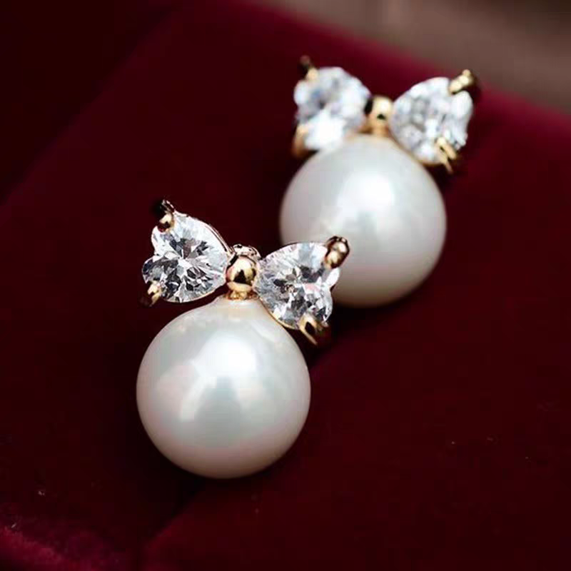 Bow Pearl Earings