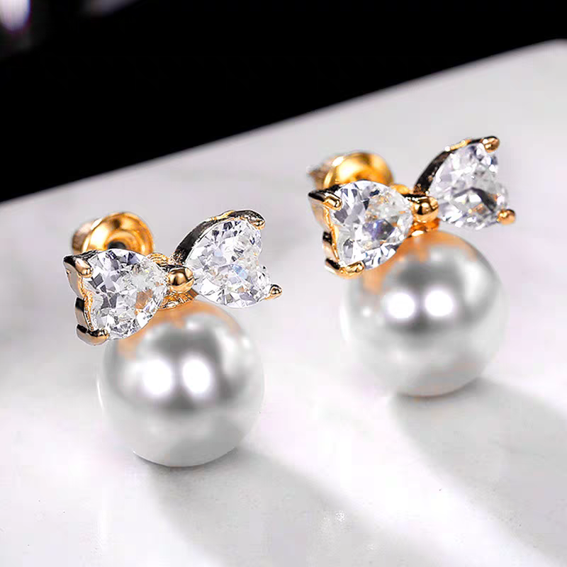 Bow Pearl Earings