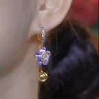 Purple Flower Earings