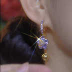 Purple Flower Earings