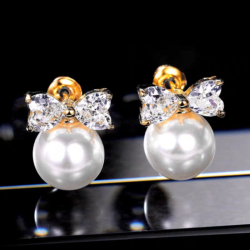 Bow Pearl Earings