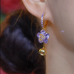 Purple Flower Earings