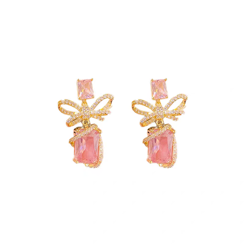 Bow Stone Earings