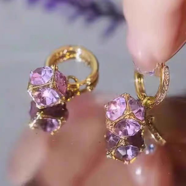 Crystal Purple Earings