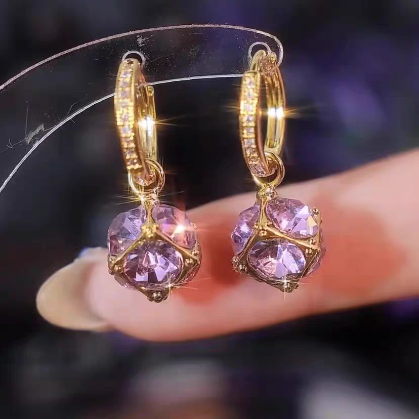 Crystal Purple Earings