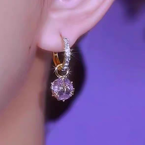 Crystal Purple Earings