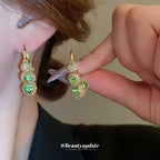 Emerald Green Globes Earrings
