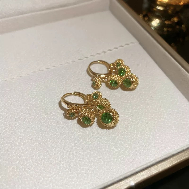 Emerald Green Globes Earrings
