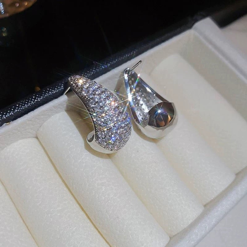 Silver Crystals Earrings