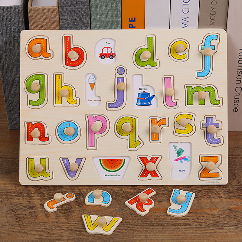 Wooden Digital Alphabet Hand-Grasping Puzzle