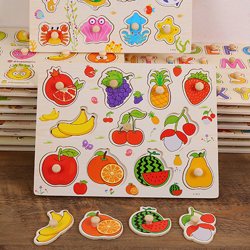 Wooden Digital Alphabet Hand-Grasping Puzzle