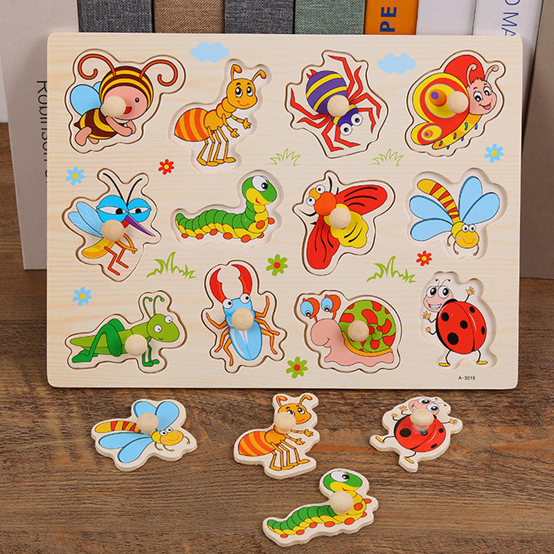 Wooden Digital Alphabet Hand-Grasping Puzzle