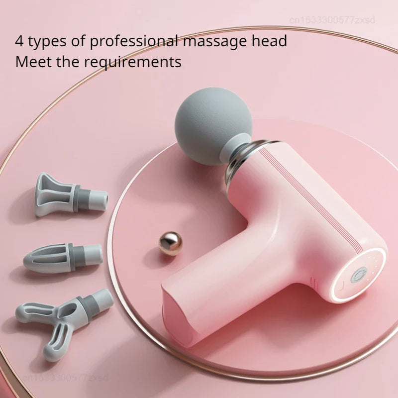 Handheld Massage Gun, Deep Tissue Massage Gun, 4 Head 6 Speed Muscle Massager, Portable Electric Massager