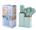 Silicone & Stainless Steel Kitchen Utensils Set 19pcs Kit