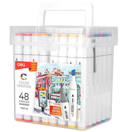 Dual Oily Tip Acrylic Markers Paint Pens 24 Colors