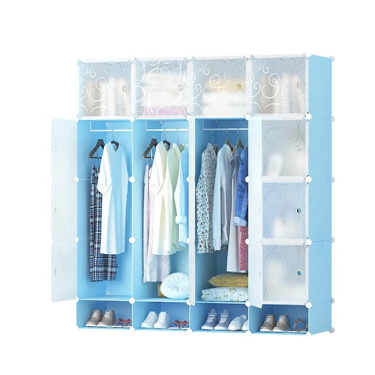 Plastic Wardrobe Closet Set, Self Assemble, Demountable Bedroom Set, Large, Sale