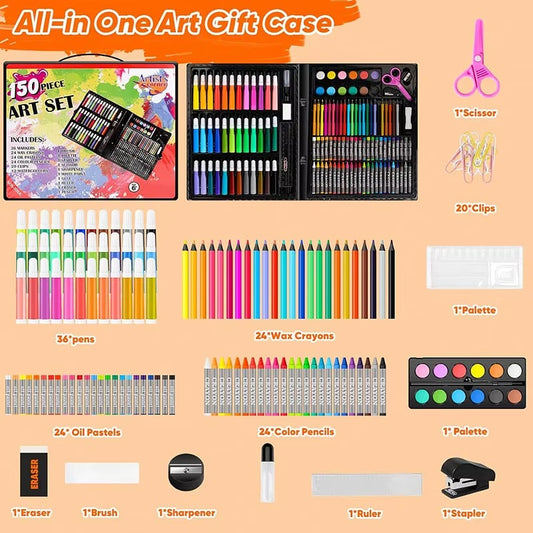 Deluxe 150-Piece Art Set for Kids