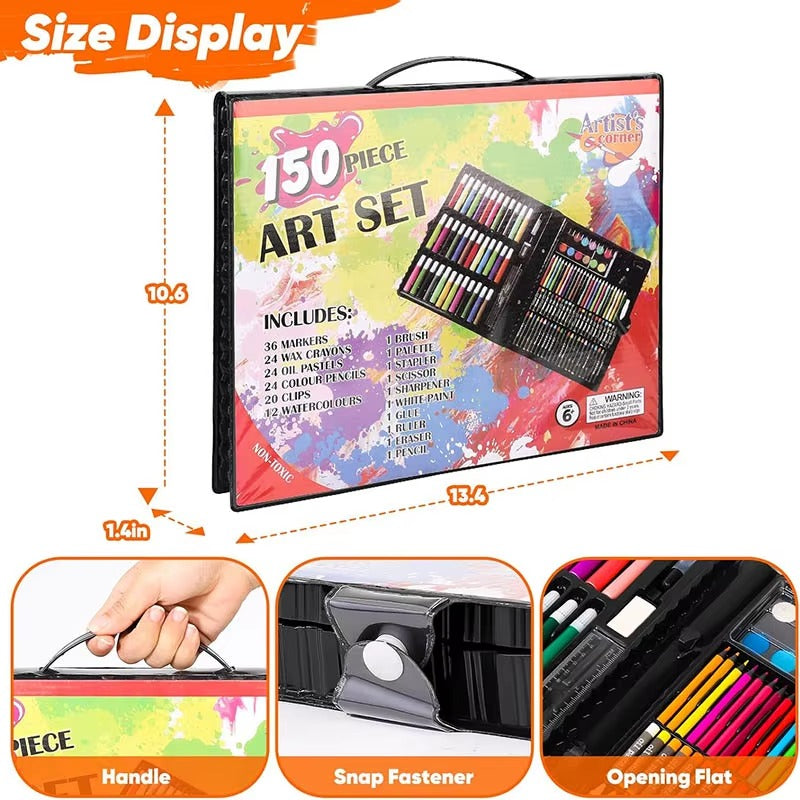 Deluxe 150-Piece Art Set for Kids