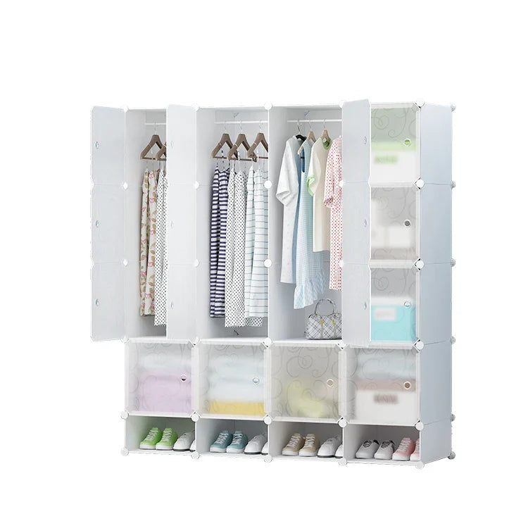 Plastic Wardrobe Closet Set, Self Assemble, Demountable Bedroom Set, Large, Sale
