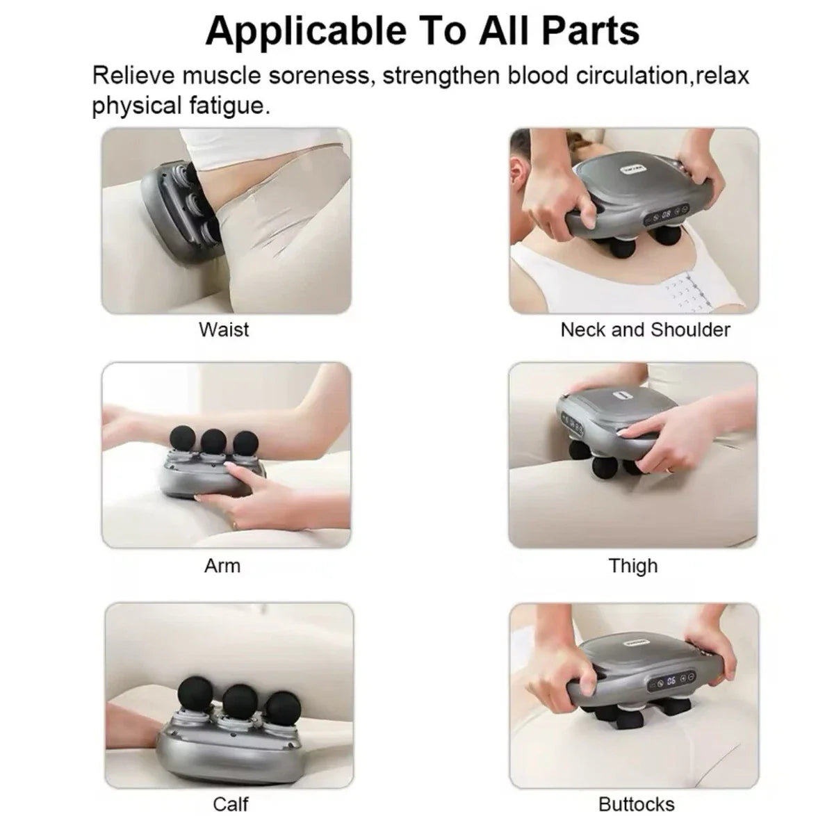 Fascia Gun Muscle Massager Gun Back Waist Shoulder Legs Massage Machine Six-head