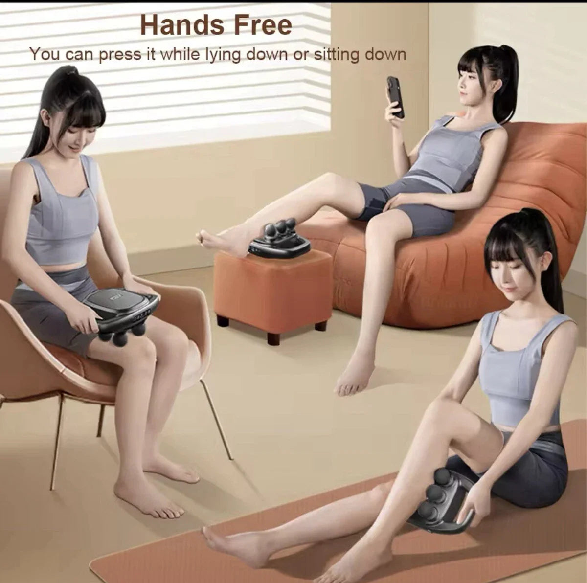 Fascia Gun Muscle Massager Gun Back Waist Shoulder Legs Massage Machine Six-head