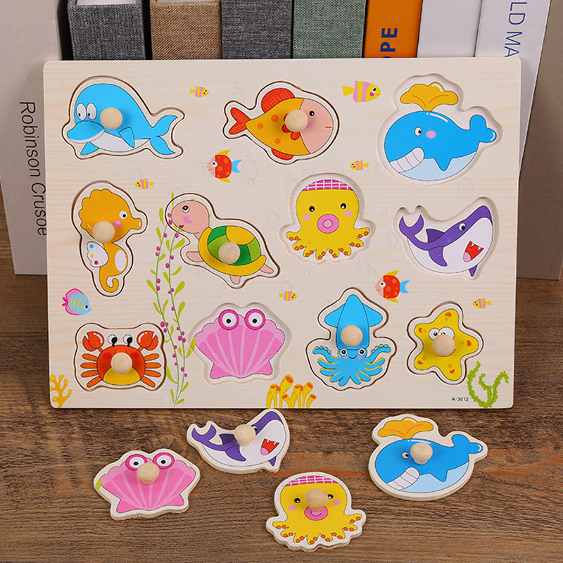 Wooden Digital Alphabet Hand-Grasping Puzzle
