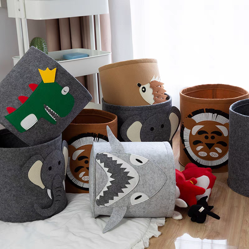 Cartoon Storage Basket Foldable Toys , Cloths Storage bucket