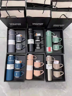 M_Steel Vacuum Flask Set Cups Combo