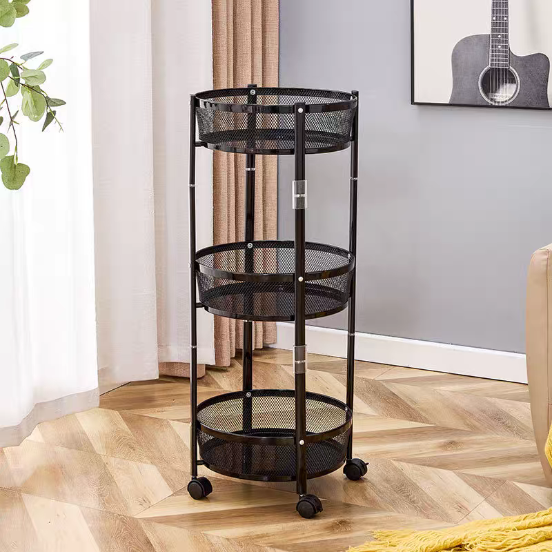 3-tier Wicker Basket Fruit Vegetable Bakery Goods Display Kitchen organizer