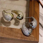 Silver Round Crystals Earrings