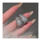 Silver Round Crystals Earrings