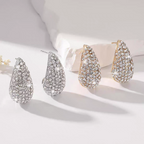 Silver Round Crystals Earrings