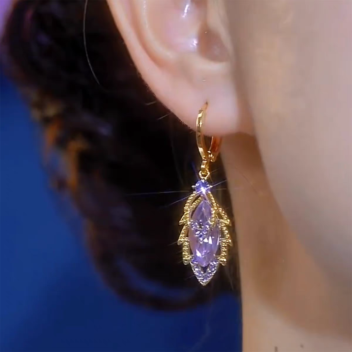 Purple Diamond Earrings
