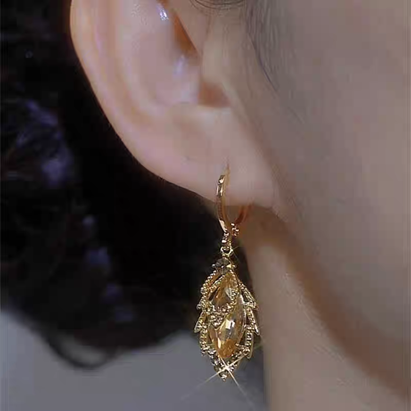 Golden Diamond Earrings
